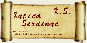 Katica Serdinac vizit kartica
